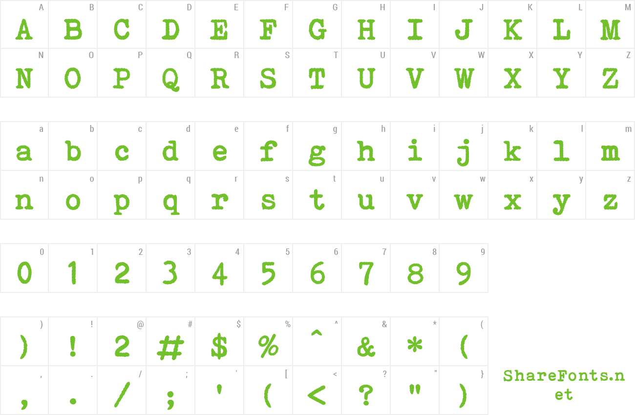 Font Victoria Typewriter preview